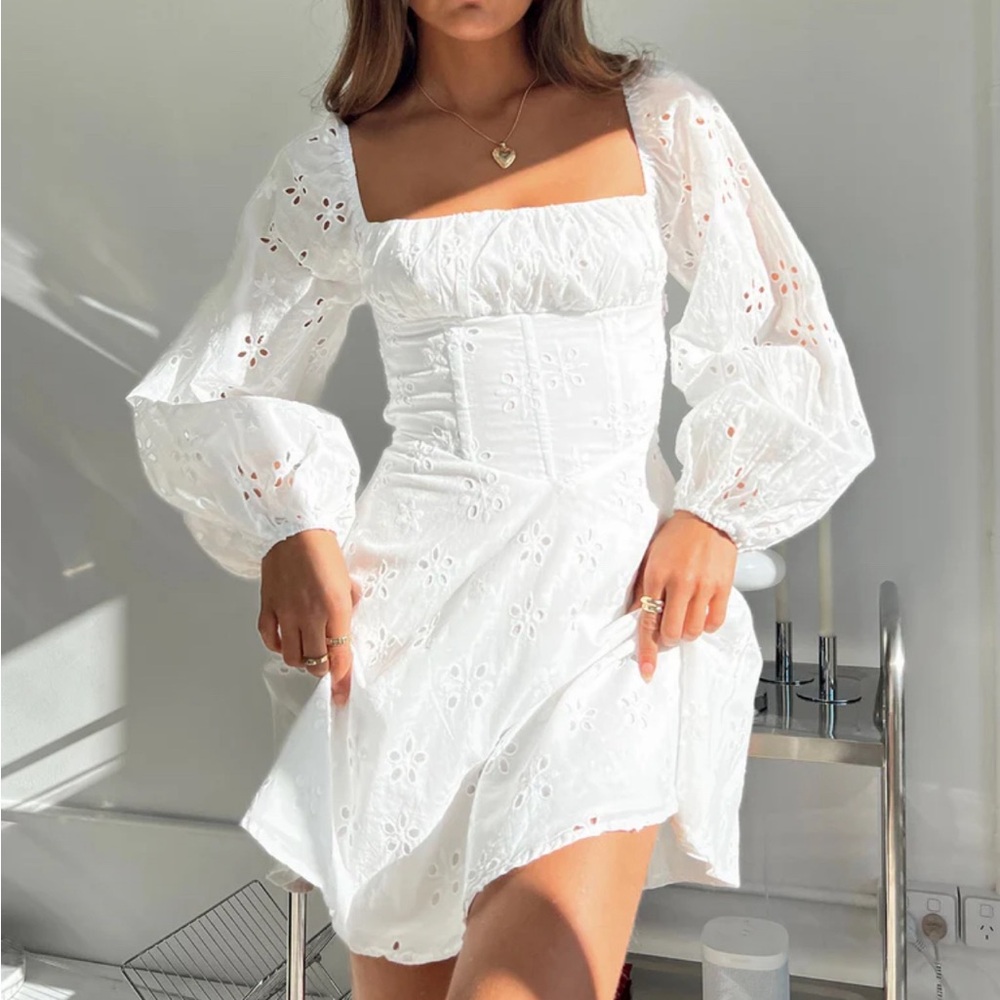 White mini dress